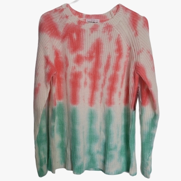 For The Republic Pink Knit TieDye Pullover Sweater - Picture 5 of 6